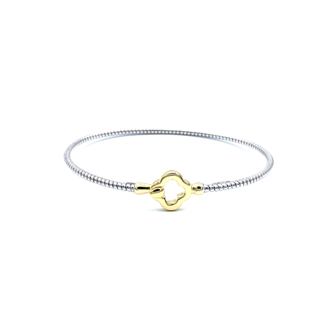 PULSERAS PLATA LISA BICOLOR                                           