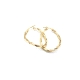 PENDIENTE PLATA ARO OVAL ONDULADO DORADO                              