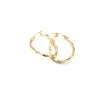 PENDIENTE PLATA ARO OVAL ONDULADO DORADO