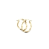 PENDIENTE PLATA ARO OVAL ONDULADO DORADO