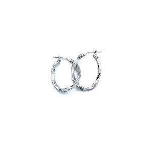 PENDIENTE PLATA ARO OVAL ONDULADO                                     