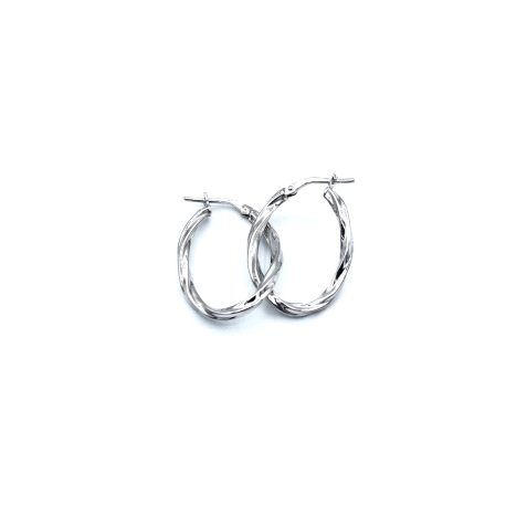 PENDIENTE PLATA ARO OVAL ONDULADO                                     