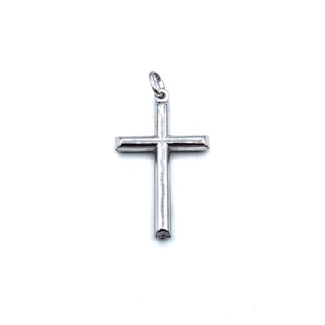 CRUZ PLATA LISA TUBO 39X23 MM                                                                       