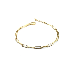 PULSERAS PLATA LISA 17+3 BAÑO ORO                                                                   