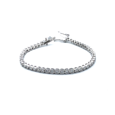 PULSERAS PLATA CHATON 3 MM 18 CM                                                                    