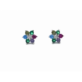 PENDIENTE PLATA MULTICOLOR                                                                          
