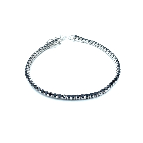 PULSERAS PLATA RIVIER 2,5 18 CM CIR. NEG                                                            