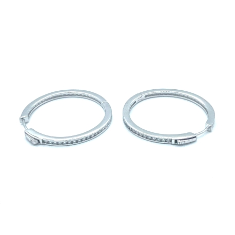 PENDIENTE PLATA ARO CIRCONITAS 30 MM                                                                