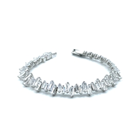 PULSERAS PLATA CIRCONITAS BAGUETTE                                                                  