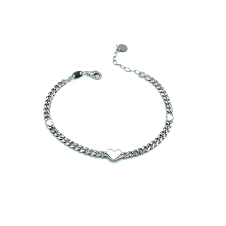 PULSERAS PLATA LISA CORAZON                                                                         