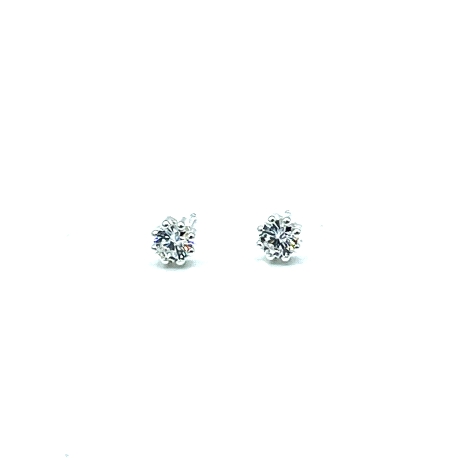 PENDIENTE PLATA CIRCONITA 8 GARRAS 4 MM                                                             