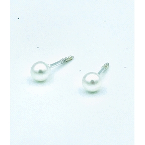 PENDIENTE PLATA PERLA ROSCA 3 MM                                                                    