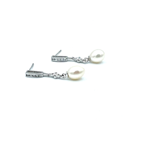 PENDIENTE PLATA CIRCONITAS PERLA                                                                    