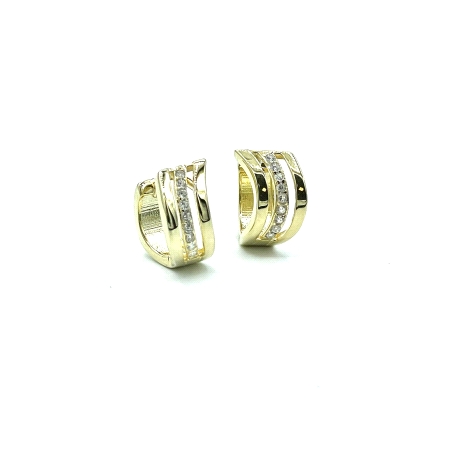 PENDIENTE PLATA ARO CIRCONITAS BAÑO ORO                                                             