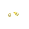 PENDIENTE PLATA CIRCONITA CHATON DORADO
