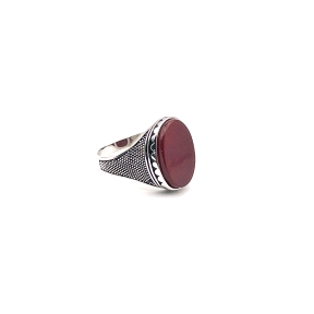 SORTIJA PLATA AGATA ROJA                                                                            