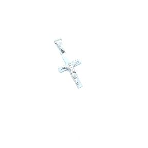 CRUZ PLATA LISA CRISTO RODIO 2 X 1,5 CM                                                             