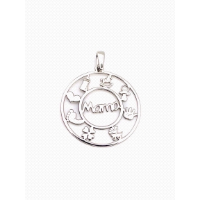 COLGANTE PLATA LISO MAMA                                                                            