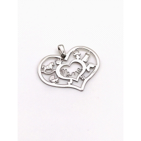 COLGANTE PLATA MAMA CORAZON BAÑO ORO                                                                