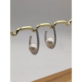 PENDIENTE PLATA CIRCONITAS PERLA                                                                    