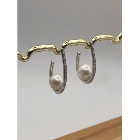 PENDIENTE PLATA CIRCONITAS PERLA                                                                    