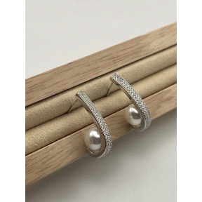 PENDIENTE PLATA CIRCONITAS PERLA                                                                    