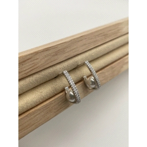 PENDIENTE PLATA CIRCONITAS PERLA                                                                    