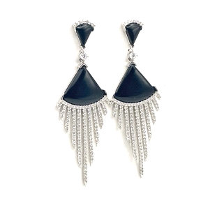PENDIENTE PLATA CIRCONITAS ONIX                                                                     
