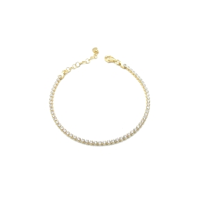PULSERAS PLATA TENIS BAÑO ORO                                                                       