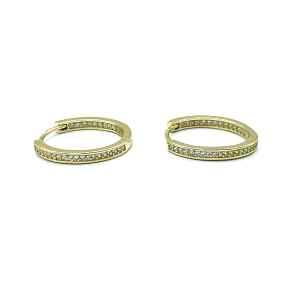 PENDIENTE PLATA ARO 18 MM CIRC. BAÑO ORO                                                            