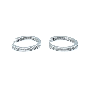 PENDIENTE PLATA ARO 18 MM CIRCONITAS                                                                