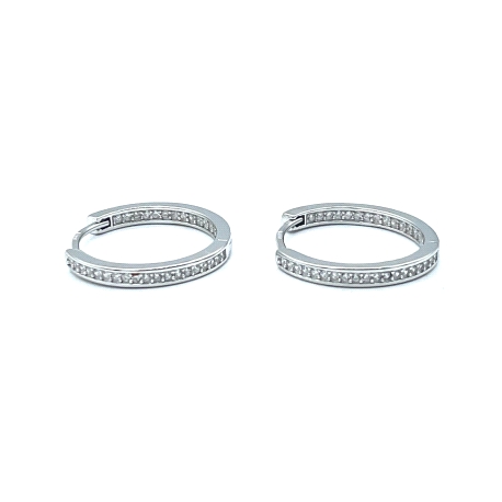 PENDIENTE PLATA ARO 18 MM CIRCONITAS                                                                