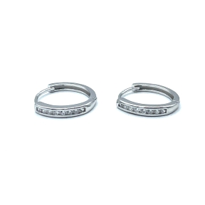 PENDIENTE PLATA ARO 15 MM CIRCONITAS                                                                