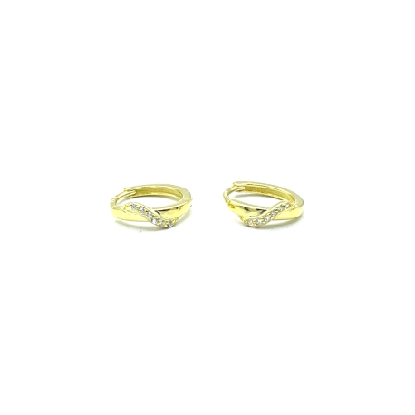 PENDIENTE PLATA ARO CIRCONITAS BAÑO ORO                                                             