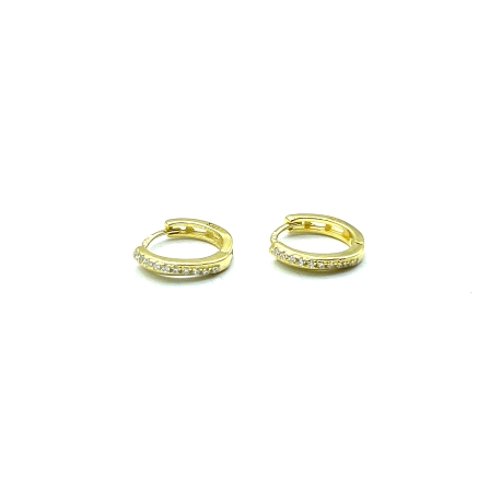 PENDIENTE PLATA ARO CIRCONITAS BAÑO ORO                                                             