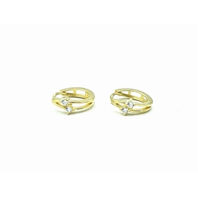 PENDIENTE PLATA ARO CIRCONITAS BAÑO ORO                                                             