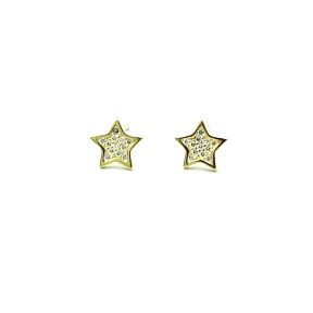 PENDIENTE PLATA CIRCONITAS BAÑO ORO                                                                 
