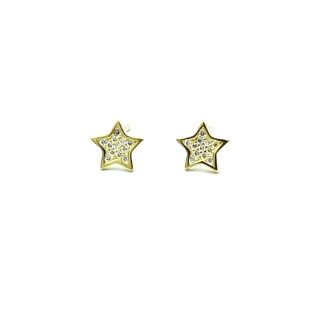PENDIENTE PLATA CIRCONITAS BAÑO ORO                                                                 