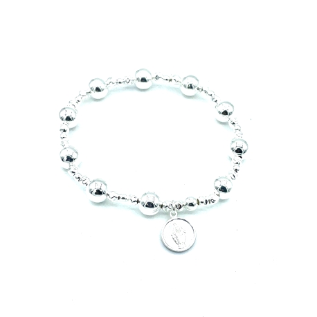 PULSERAS PLATA BOLAS MILAGROSA                                                                      