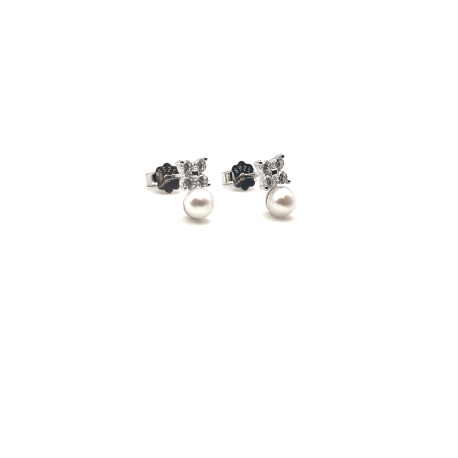 PENDIENTE PLATA CIRCONITAS PERLA                                                                    