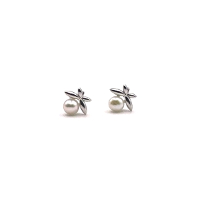 PENDIENTE PLATA PERLA PRESION                                                                       