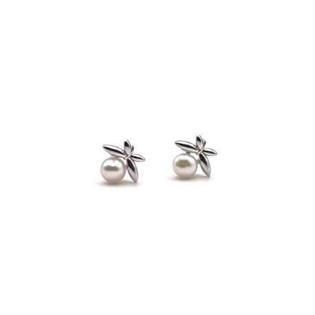 PENDIENTE PLATA PERLA PRESION                                                                       