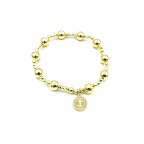PULSERAS PLATA LISA BOLAS ELASTICA S. BE                                                            