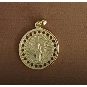 COLGANTE PLATA VIRGEN PILAR 18M BAÑO ORO                                                            