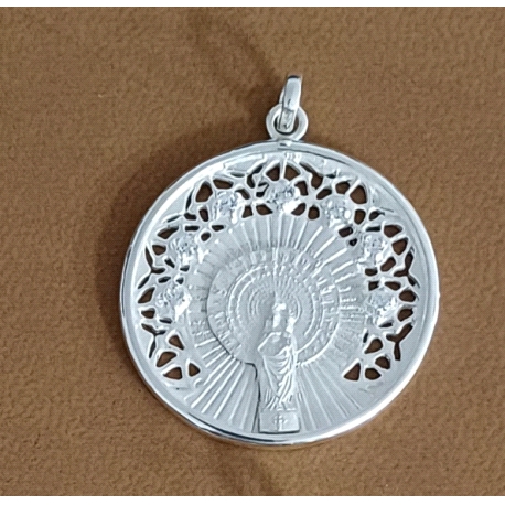 COLGANTE PLATA VIRGEN PILAR 30 MM                                                                   