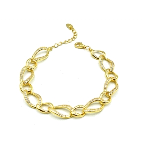 PULSERAS PLATA CIRCONITAS BAÑO ORO                                                                  