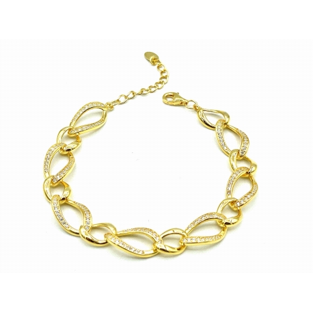 PULSERAS PLATA CIRCONITAS BAÑO ORO                                                                  