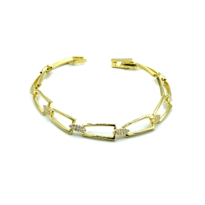 PULSERAS PLATA CIRCONITAS BAÑO ORO                                                                  