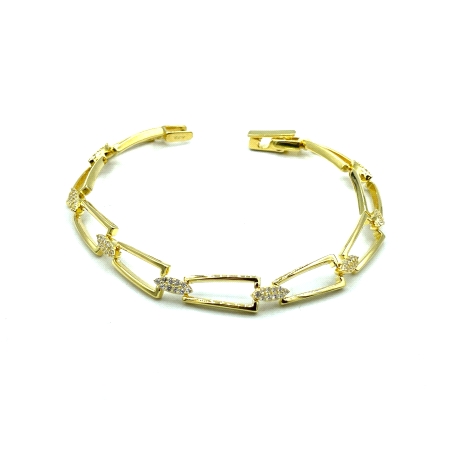 PULSERAS PLATA CIRCONITAS BAÑO ORO                                                                  