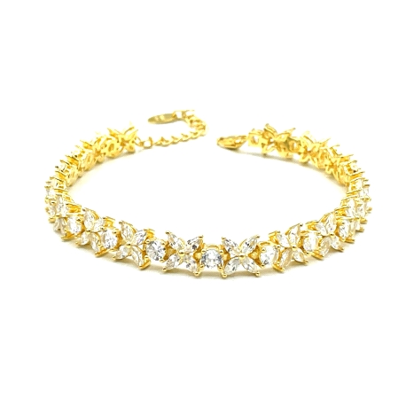 PULSERAS PLATA CIRCONITAS BAÑO ORO                                                                  